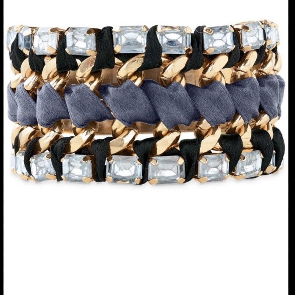Elegant Stella & Dot Gold and Blue Crystal Bracelet